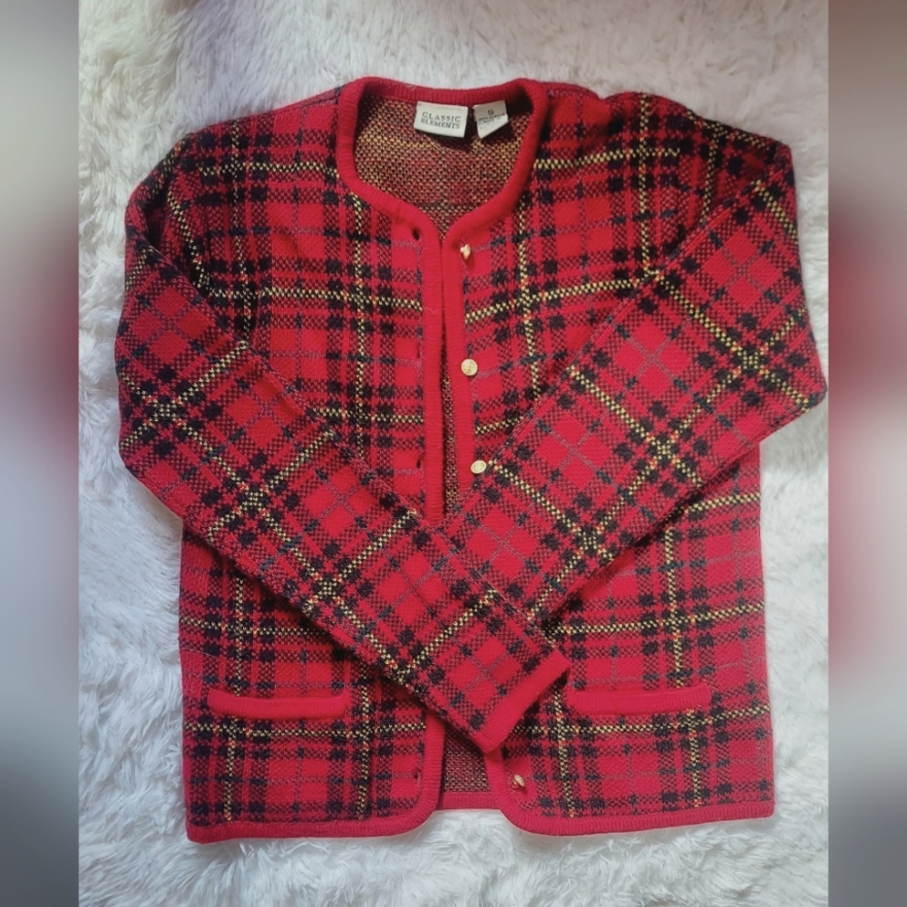 Vintage Plaid Cardigan